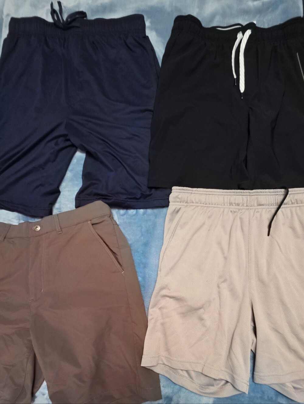 Men's Medium Assorted Brand Four Pack Casual Shorts - Navy, Black, Brown, Beige